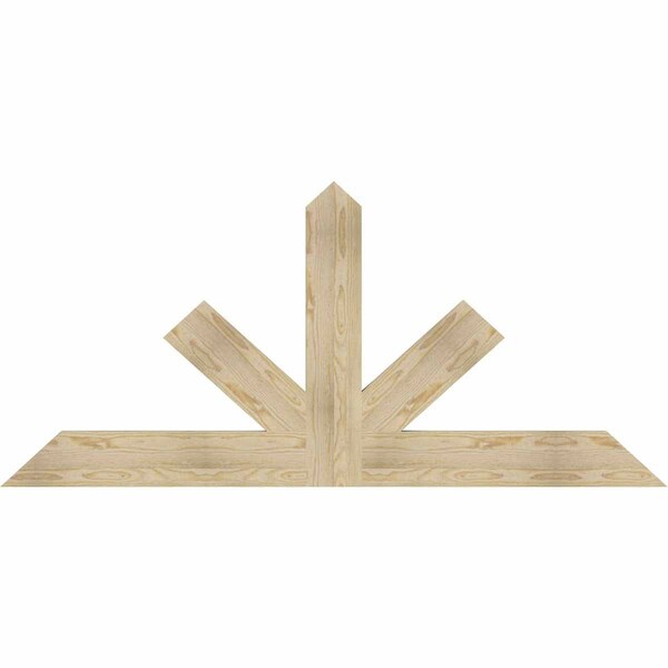 Ekena Millwork Saratoga Rough Sawn Timber Gable Bracket, Douglas Fir, 72"W x 33"H x 2"D x 6"F, 11/12 Pitch GBW072X33X0206SAR00RDF - main